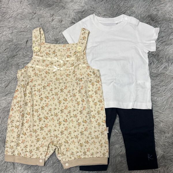 組曲 西松屋 白T Tシャツ オーバーオール ロンパース パンツ サロペット 70cm 80cm まとめ売り ベビー服