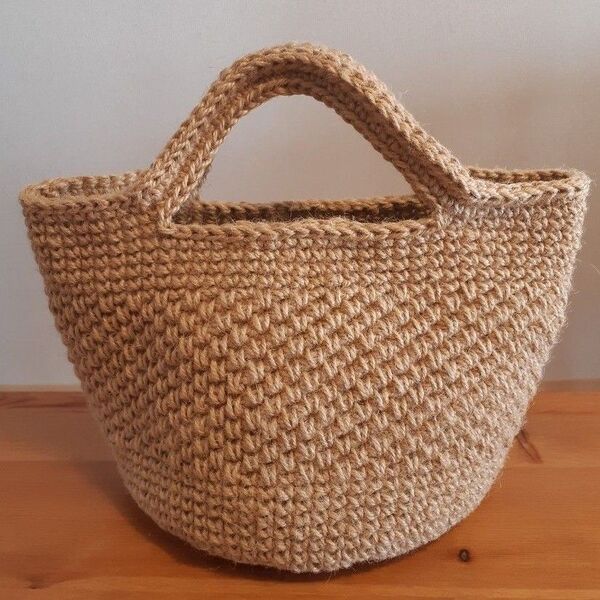 麻ひもバッグ⑥ ハンドメイド