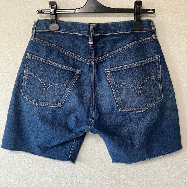 LEVI'S BIGE カットオフ デニム ショートパンツ 検) 550ZXX 501 502 505 XX 片面 66前期