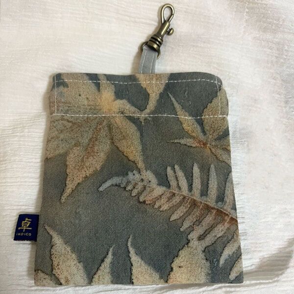 【超レア・日本未入荷】卓也藍染 天然藍染め 植物染め バネ口ポーチ 小物入れ 小銭入れ コインケース ハンドメイド【一点物】