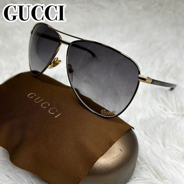 GUCCI サングラス GG4209/S WRUEU ティアドロップ パイロット型 Y2K Archive ブラック ゴールド