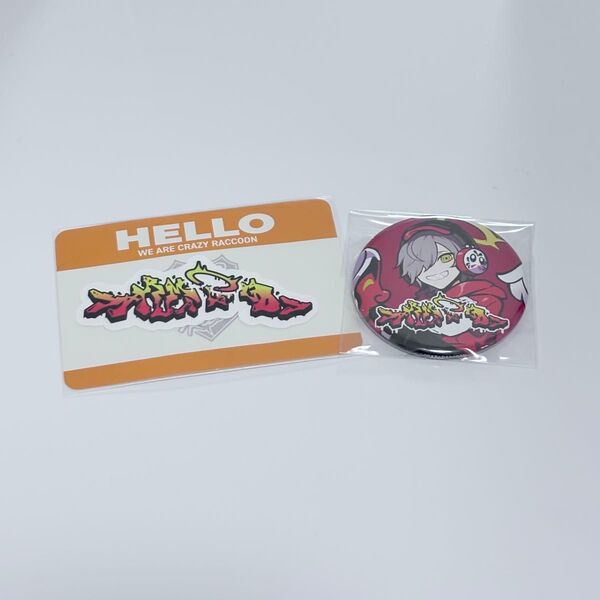 CrazyRaccoon CRストア 缶バッジ ステッカー だるまいずごっど