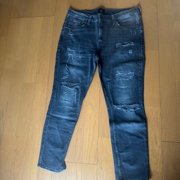 メンズ H&M ダメージスキニーフィットデニム
