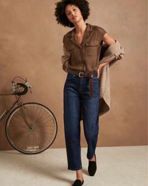 BANANA REPUBLIC ハイライズバレルレッグジーンズ 25インチ