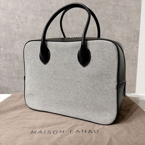 美品 MAISON CANAU ボックス ボストンバッグ M パンダ 佐藤佳菜子