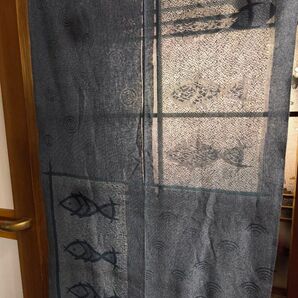 のれん 暖簾 魚 波 寿司屋 居酒屋 美品