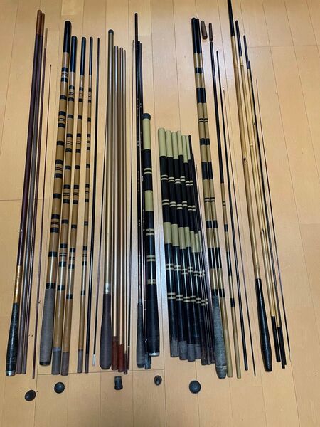 中古 サクラ 江戸川 小ぶな 横苗18 のべ竿 ヘラ竿 コイ竿 竹竿 渓流竿 いろいろ まとめて セット 7本