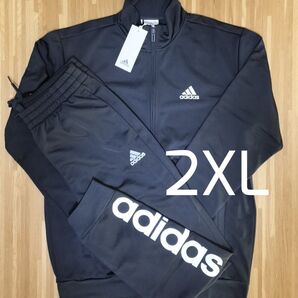 新品 adidas 2XL アディダス ジャージ上下 メンズ ブラック 黒