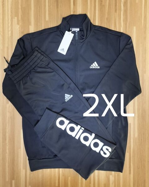 新品 adidas 2XL アディダス ジャージ上下 メンズ ブラック 黒