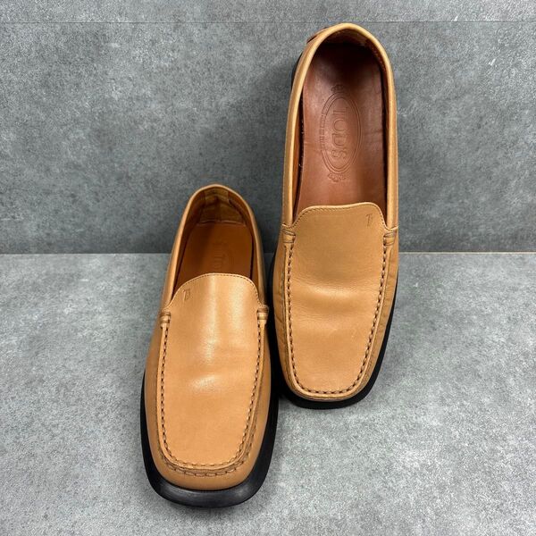 TOD'S トッズ ドライビングシューズ 39 1/2 キャメル 革靴 レザー