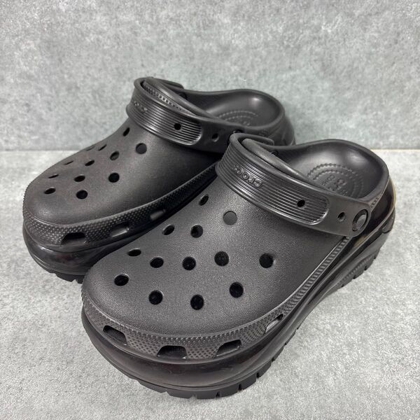 CROCS サンダル メガ クラッシュクロッグ 厚底 M5/W7 23cm 黒