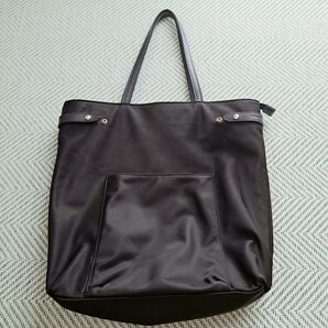 早い者勝ち【美品】NEWYORKER 黒 ナイロン 牛革 トートバッグ A4 ポケット有