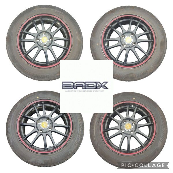 15インチアルミホイール(BADX S−HOLD ラグナ)とサマータイヤ(BRIDGESTONE ECOPIA NH200C)4本