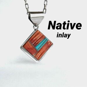 ネイティブ インディアン インレイ Sterling スターリング ペンダント