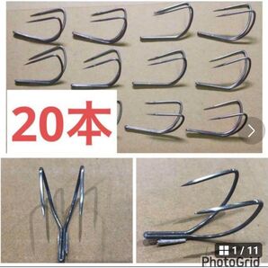 駿パパ考案タコ釣り用・タコエギの針20本。硬質鉄線製1.6mm (タコテンヤ・タコ釣り・タコルアー・タコエギ)