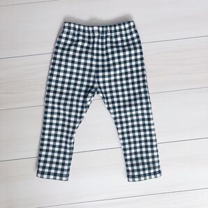 チェック ストレッチ ブラック パンツ 90cm