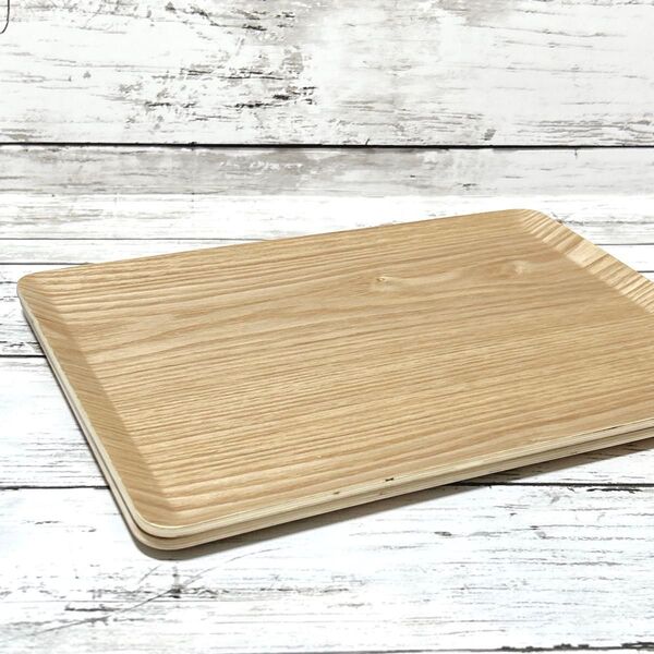 新品 ナチュラル 木製トレー 2点 / おぼん ごはん カフェ トレー
