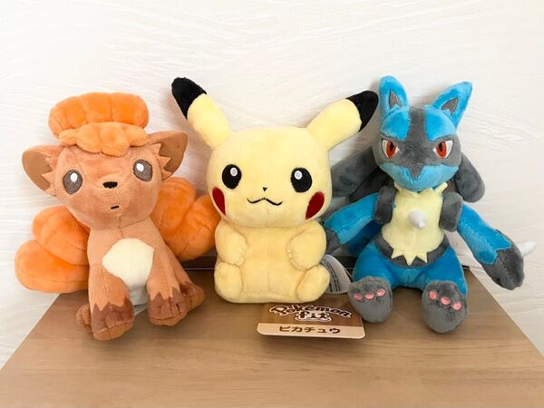 ポケモンセンター限定 ポケモンfit ぬいぐるみ ピカチュウ ロコン ルカリオ ポケモンフィット まとめ売り ポケットモンスター