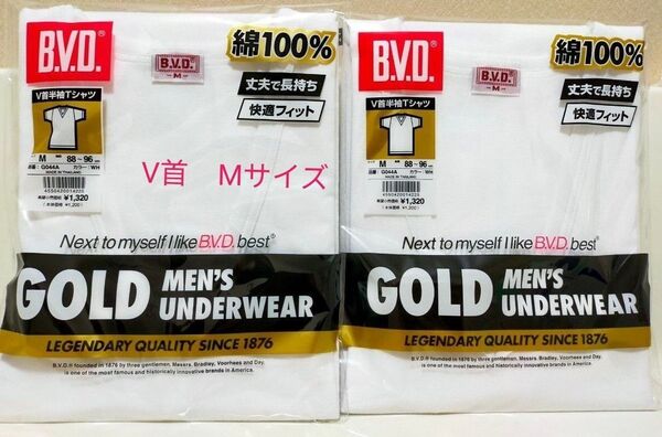 B.V.D. GOLD V首半袖Tシャツ Mサイズ 2枚セット 新品