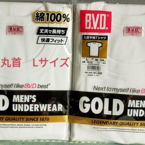 B.V.D. GOLD メンズ半袖丸首Tシャツ Lサイズ 2枚セット 新品未開封品