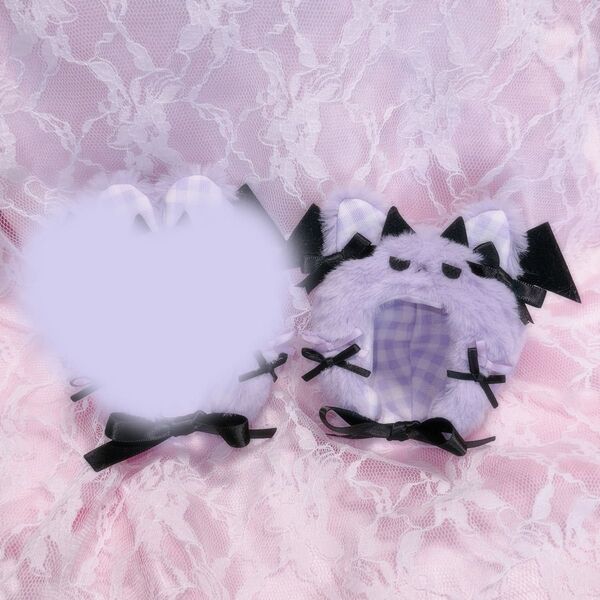 Angry neko devil 服 被り物 着ぐるみ にじぱぺっと おまんじゅう 10cm purple