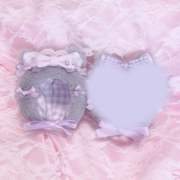 NyanNyan neko maid ぬい服 被り物 着ぐるみ にじぱぺっと おまんじゅう 10cm grey×purple