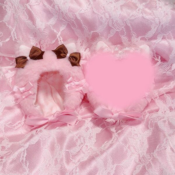 NyanNyan nekochan ぬい服 被り物 着ぐるみ にじぱぺっと おまんじゅう 10cm pink×brown