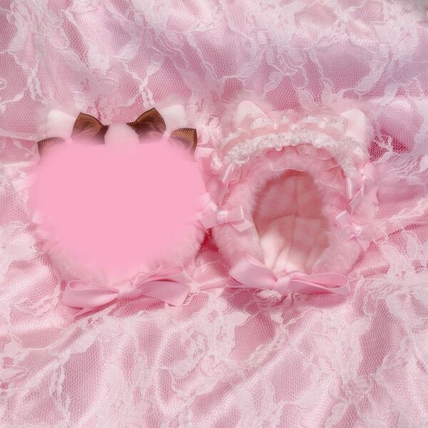 NyanNyan neko lolita ぬい服 被り物 着ぐるみ にじぱぺっと おまんじゅう 10cm pink