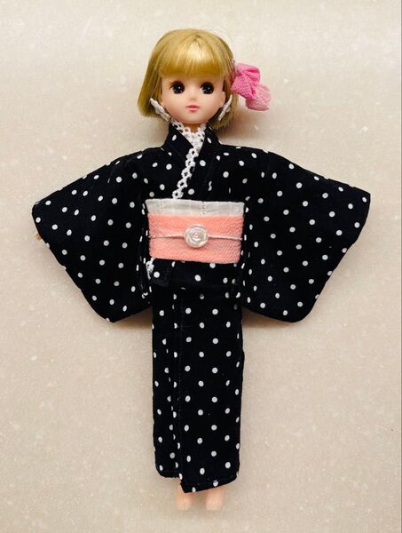 最終値下げ!リカちゃん ハンドメイド 浴衣 着物 洋服 服 手作り 着せ替え 和服 4点セット 現品限り