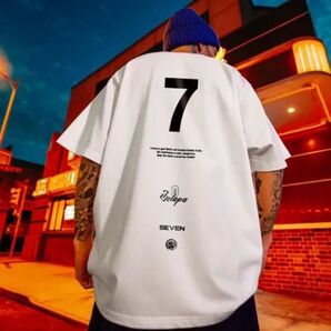 メンズ 7 セブン Tシャツ オーバーサイズ ビッグシルエット コットン100% 白