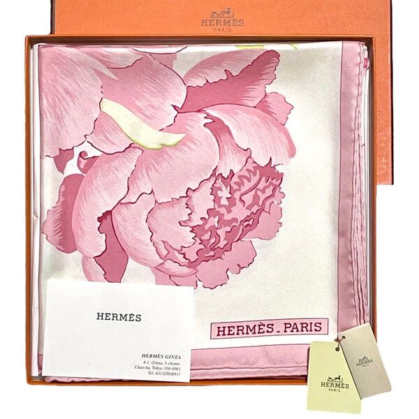 エルメス HERMES スカーフ カレ90 Les Pivoines