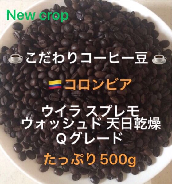こだわりコーヒー豆 コロンビア ウイラスプレモ Qグレード たっぷり500g 中深煎り 自家焙煎珈琲 ウォッシュド ニュークロップ