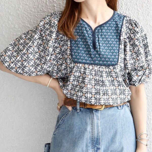 SHIPS any:〈手洗い可能〉Paris Authentique サラサ ブラウス