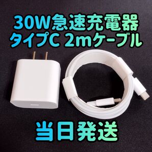 30W急速充電器 タイプCケーブル2m 急速充電器&typecケーブルセット 30Wアダプター 急速充電器 充電器 充電ケーブル