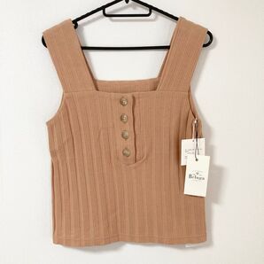 トゥデイフル TODAYFUL スクエアリブタンクトップ ピンクベージュ 新品未使用 トップス ノースリーブ