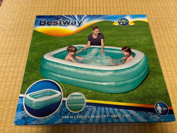 bestway 家庭用 ビニール プール 水遊び 四角 2m 200cm