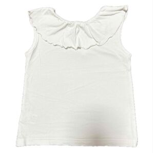 ブランシェス 襟フリル半袖Tシャツ Tシャツ 白 ノースリーブ