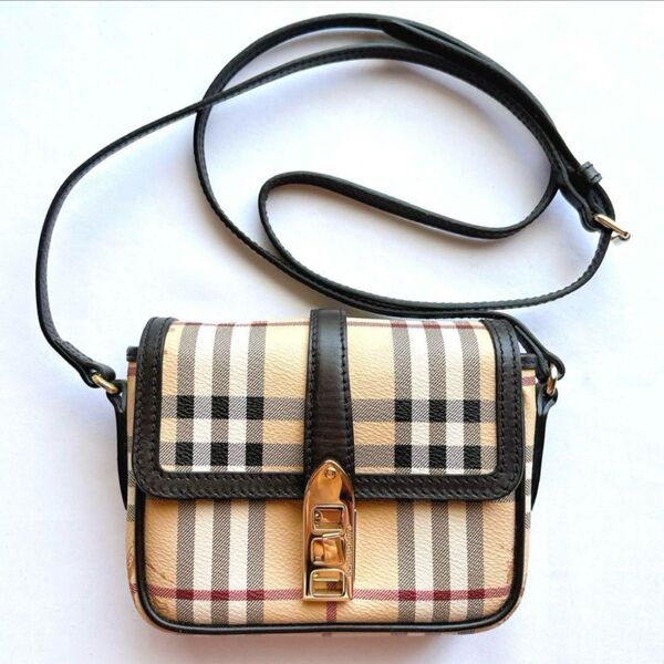 【美品】BURBERRY バーバリーロンドン ミニショルダーバッグ ノバチェック