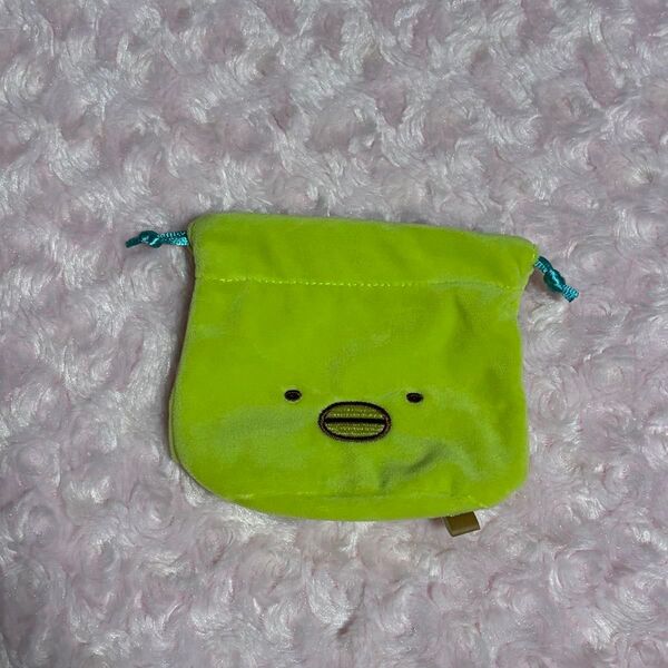 すみっコぐらし:ふわふわフェイス巾着 ぺんぎん?