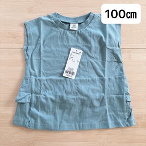 Tシャツ カットソー ノースリーブ トップス 無地 フリル 子供服 女の子 デビロック