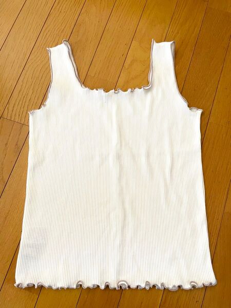 URBANITY しまむら メローカットソー タンクトップ ノースリーブ M アイボリー