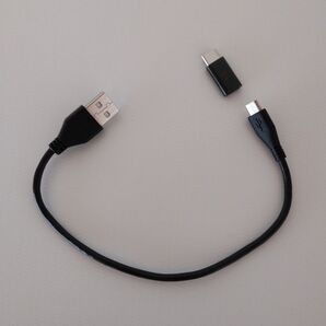 MicroUSB (TypeB) ケーブル ショートタイプ TypeC変換アダプター付属