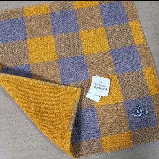 ヴィヴィアンウエストウッド タオルハンカチ チェック オーブ 刺繍 新品タグ付き