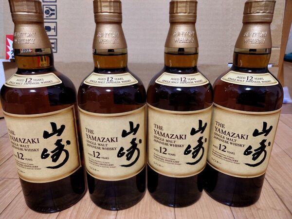 サントリー シングルモルトウイスキー 山崎12年 4本セット 新品未開栓
