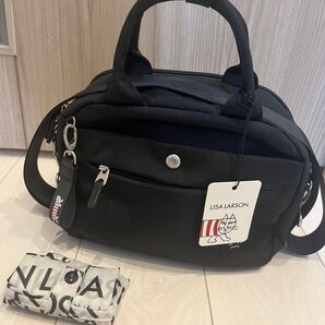 【新品・未使用】LISA LARSON 2WAY ショルダーバッグ リサ・ラーソン ブラック 黒 マイキー エコバッグ付き