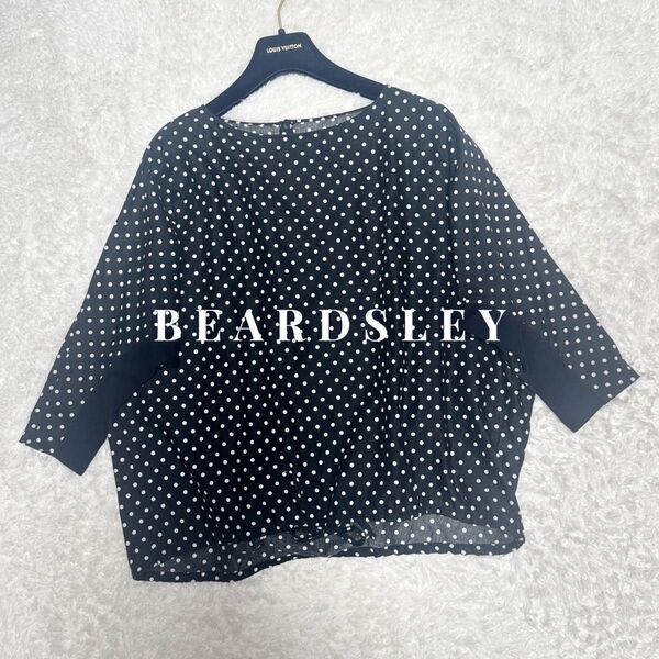 美品 BEARDSLEY ビアズリー ドット シャツ Tシャツ ドルマンスリーブ ブラック カットソー