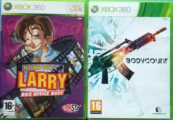 Xbox360 欧州版ソフト2本セット LEISURE SUIT LARRY BOX OFFICE BUST BODYCOUNT