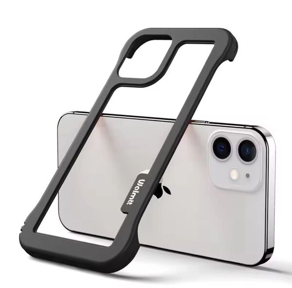 iPhone12mini バンパーカバー TPU おまけ付き ケース ブラック 耐衝撃