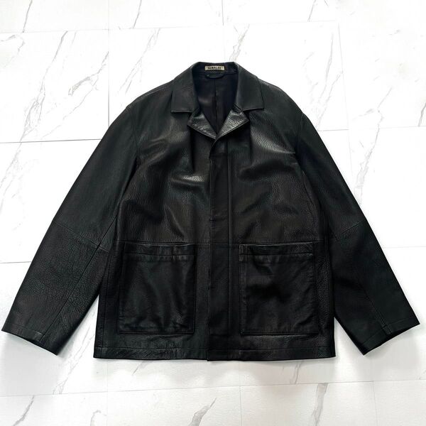 入手困難 AURALEE 21AW GOAT LEATHER JACKET ゴートレザー ジャケットレザー 黒 ブラック 3サイズ
