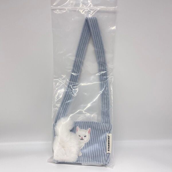 台湾 2025 スターバックス 猫 しっぽ 青 ドリンクバッグ ドリンクホルダー